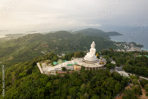 Big buddha Phuket Aerial view Cloudy Morning Thailand © Thanunchakorn