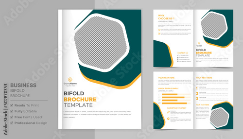 Professional business bifold brochure template design