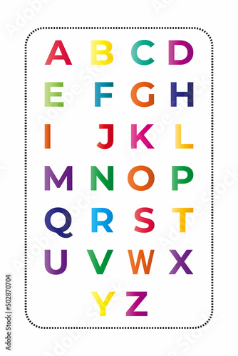 Gradient color alphabet design vector