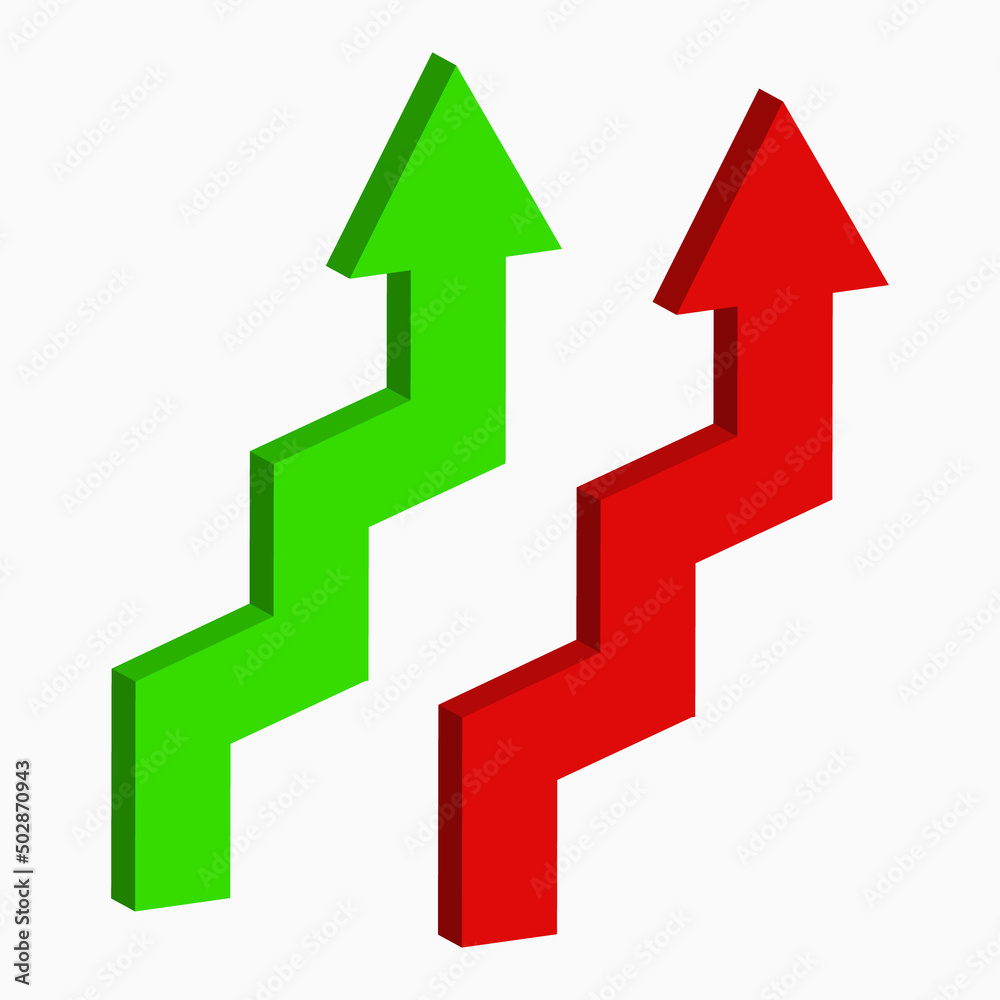 Green and red color arrow vector design.icon vector illustration.