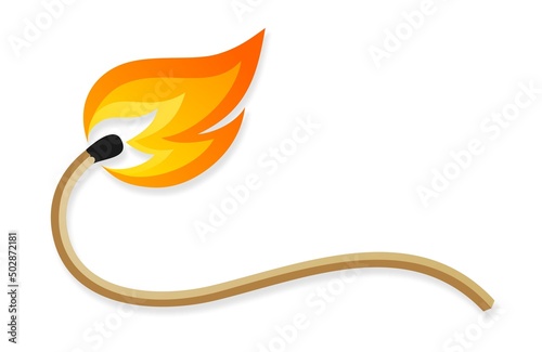 The symbol of a burning flame with a match.