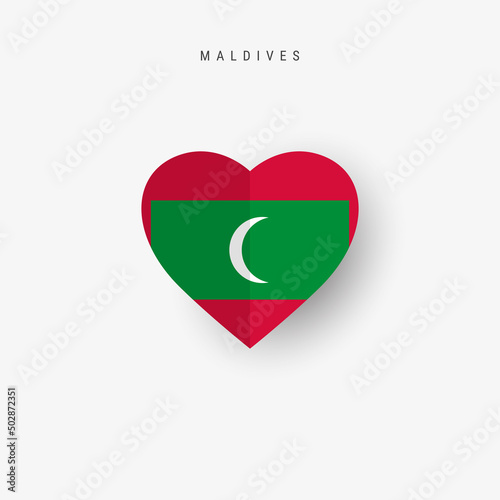 Free Download Maldives heart shaped flag. Origami paper cut Maldivian national banner. 3D vector illustration isolated on white with soft shadow. - GFXLoad