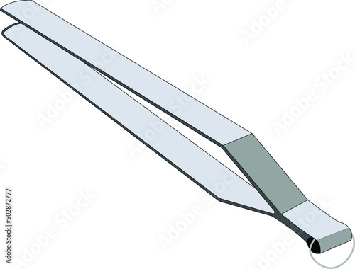 Metallic Stove Tongs Vector Illustration