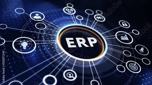 Business, Technology, Internet and network concept. Enterprise resource planning ERP concept.