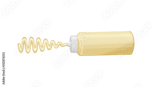 Mayonnaise bottle sauce with splash stripe,realistic style.vector illustration