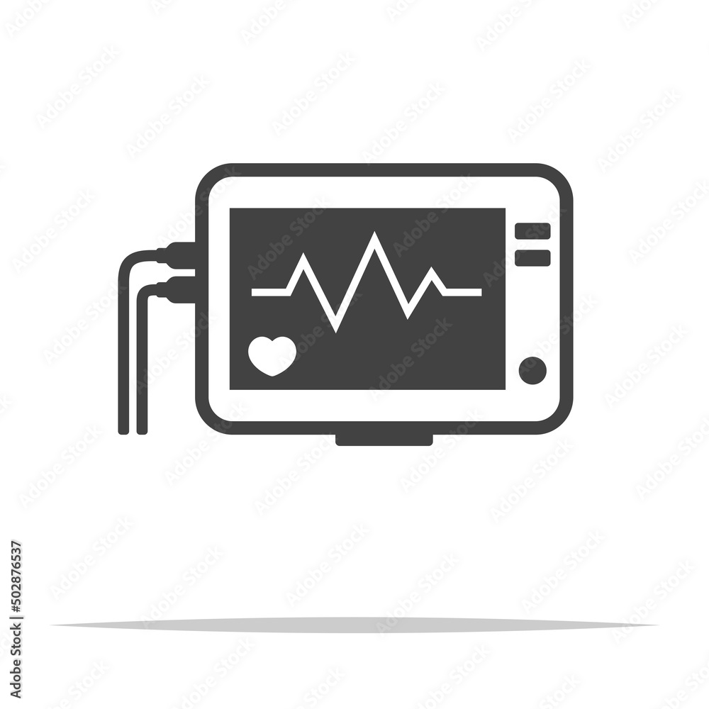 Heart rate monitor icon transparent vector isolated