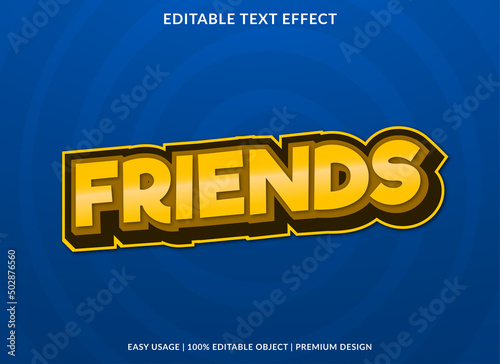 friends text effect template with editable layout use for business brand and logo