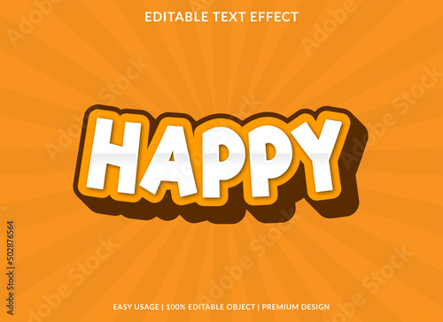 happy text effect template with editable layout use for business brand and logo