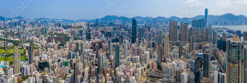 Aerial city view of Hong Kong city