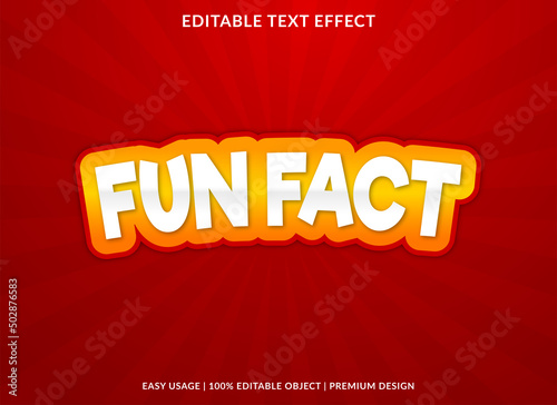 fun fact text effect template with editable layout use for business brand and logo