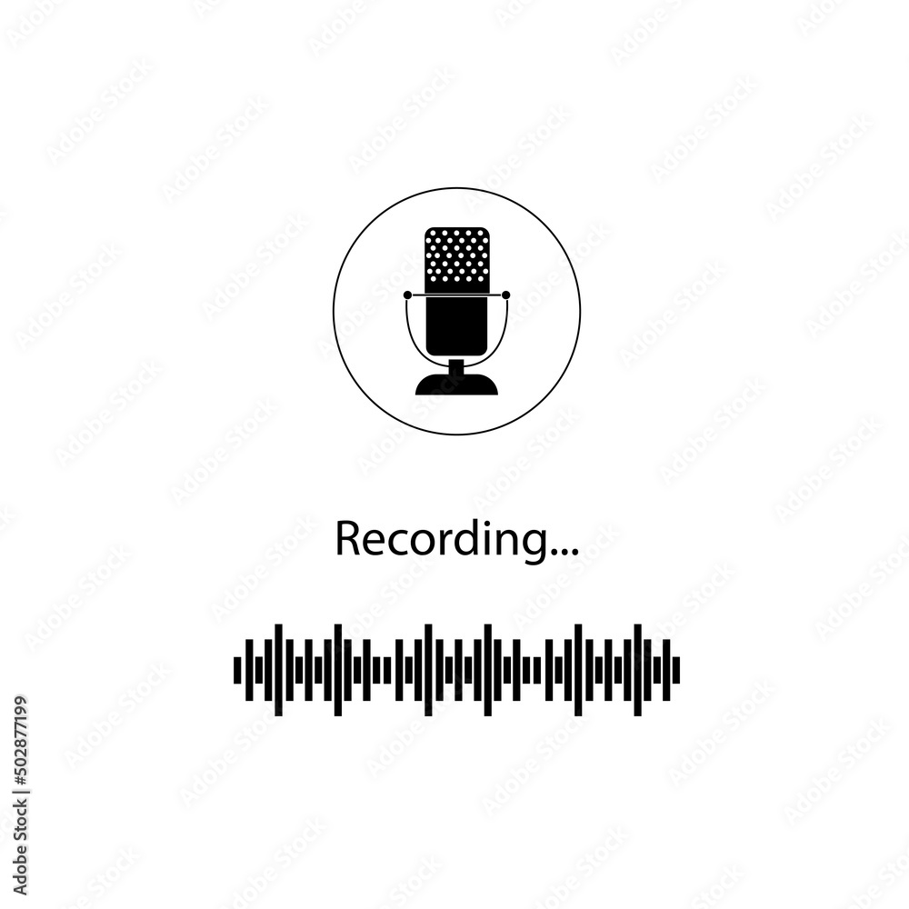 Microphone Symbol on Smart Phone. Voice Recording App Microphone Symbol on Smart Phone. Voice Recording App