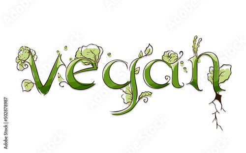 Vegan Lettering Vegetables ...