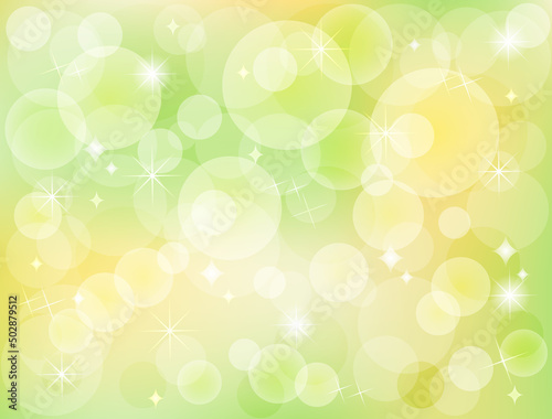 美しく輝いているキラキラとしたイメージの壁紙　黄色と緑ベース