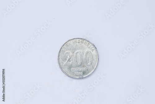 200 rupiah coin. This money is used in Indonesia photo