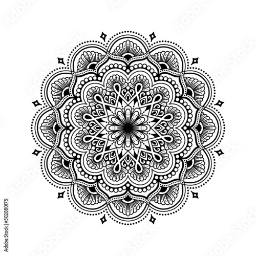 Ornamental black and white mandala
