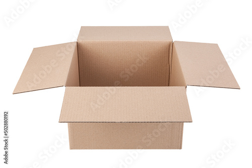 Corrugated cardboard box  object isolated on a white background.