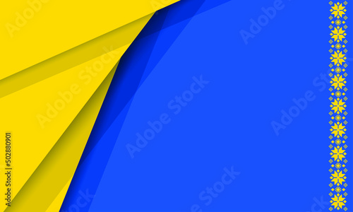 Flag of Ukraine with embroidery  Glory to Ukraine