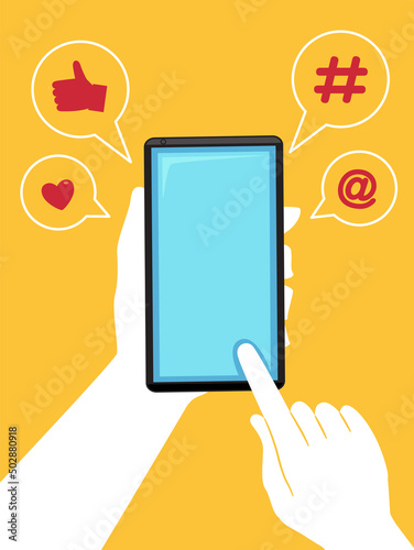 Hands Phone Social Media Ic...