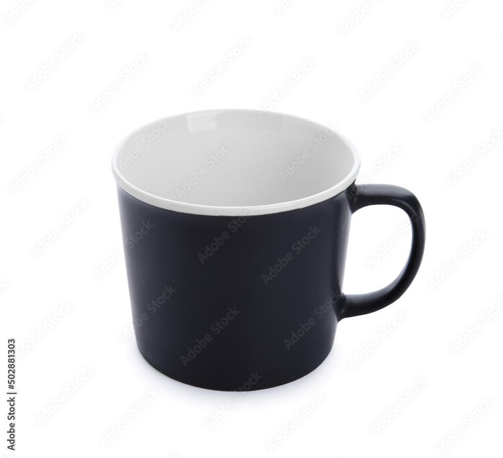 Black cup on white background Black cup on white background