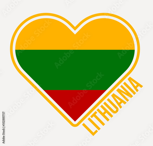 Lithuania heart flag badge. Made with Love from Lithuania logo. Flag of the country heart shape. Vector illustration. Free Download Lithuania heart flag badge. Made with Love from Lithuania logo. Flag of the country heart shape. Vector illustration. - GFXLoad