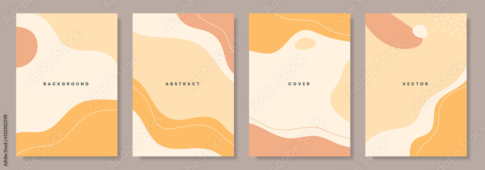 Collection of hand drawn artistic background designs. Can be used for wall decoration, book covers, brochures, posters, flyer designs. Vector illustration