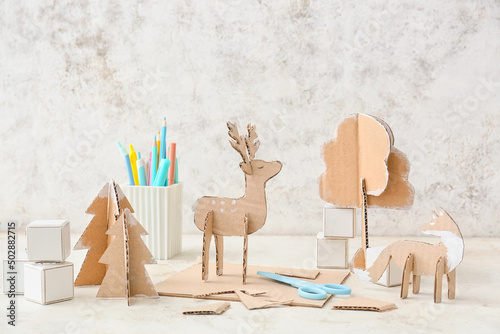 Handmade cardboard toys and...