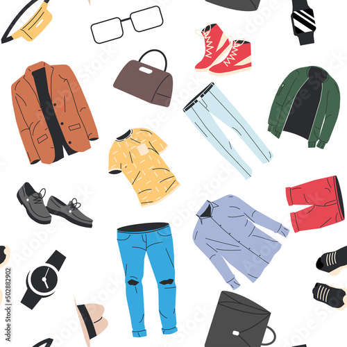 Man Wardrobe Seamless Pattern