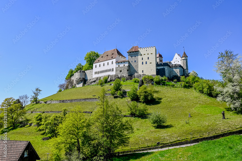 Lenzburg, Schloss, Höhenburg, Schlosshügel, Turm, Stadt, Aargau, Aussichtspunkt, Altstadt, Wanderweg, Wald, Felder, Landwirtschaft, Frühling, Schweiz Lenzburg, Schloss, Höhenburg, Schlosshügel, Turm, Stadt, Aargau, Aussichtspunkt, Altstadt, Wanderweg, Wald, Felder, Landwirtschaft, Frühling, Schweiz