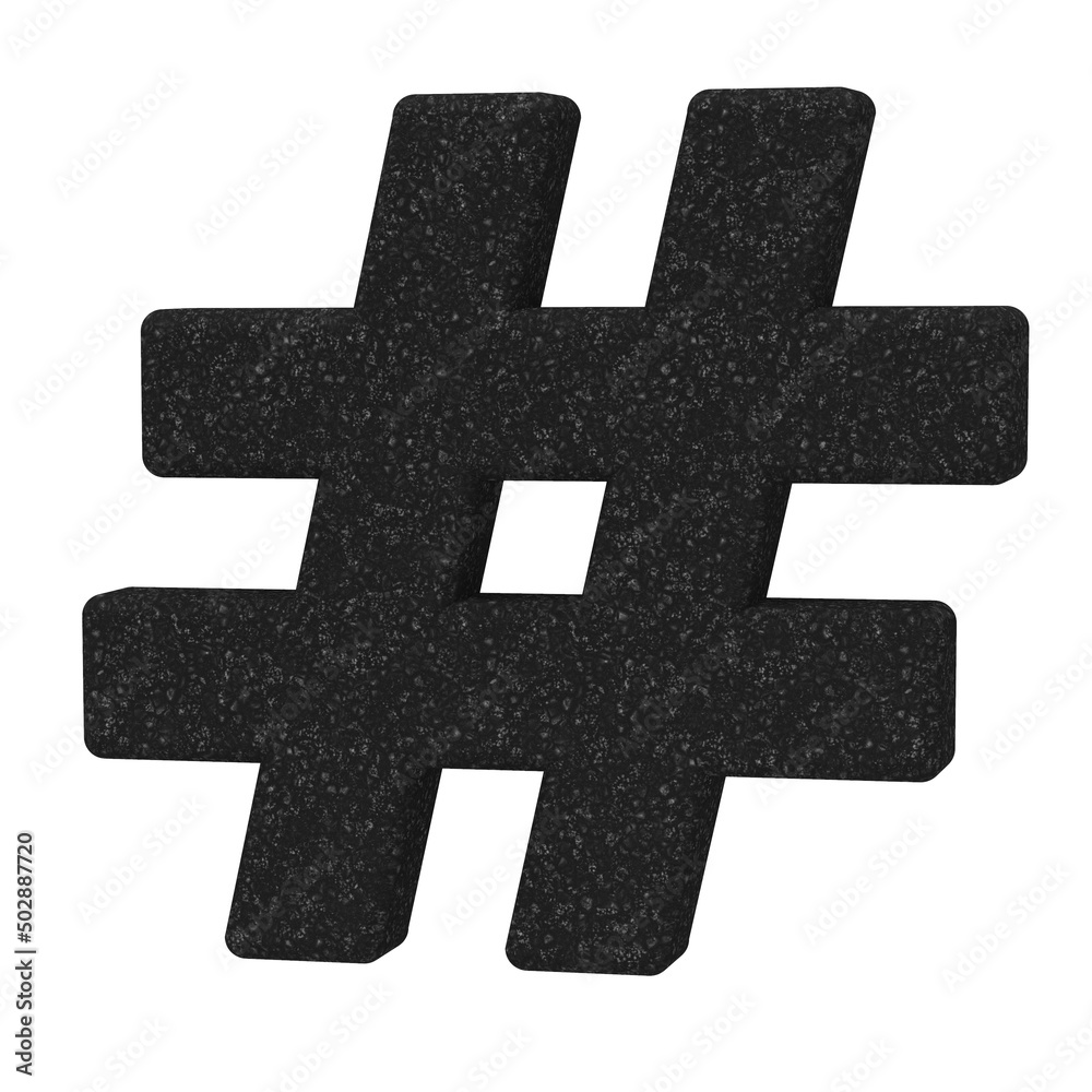 Obraz premium Hashtag icon isolated on white background. 3D Illustration.