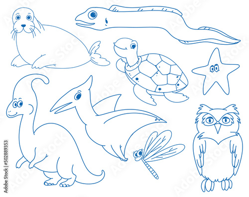 Doodle sketch design set