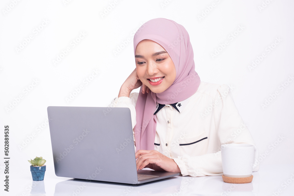Online education for muslim women. Education concept. Online education for muslim women. Education concept.