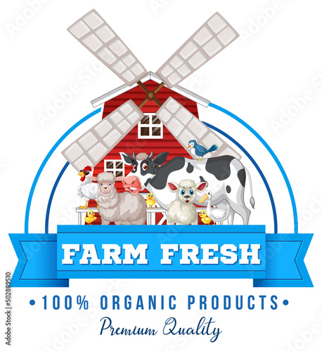 Logo design with farm animals