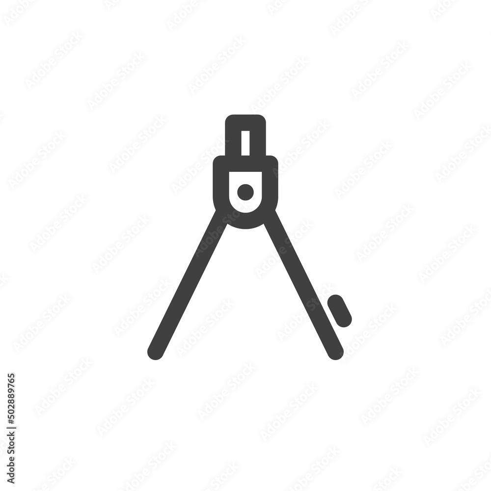 Measuring compass line icon Measuring compass line icon