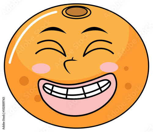 Orange with happy smile