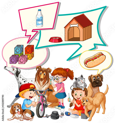 Girls and many dogs