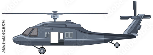 A military helicopter on white background