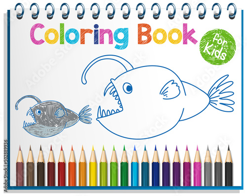 Colouring book template for kids