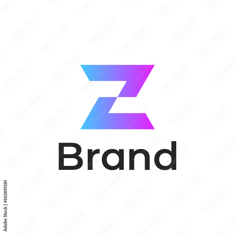 Initial Letter Z blue and purple gradient color line art outline Logo.
Initial Letter Z blue and purple gradient color line art outline Logo.
