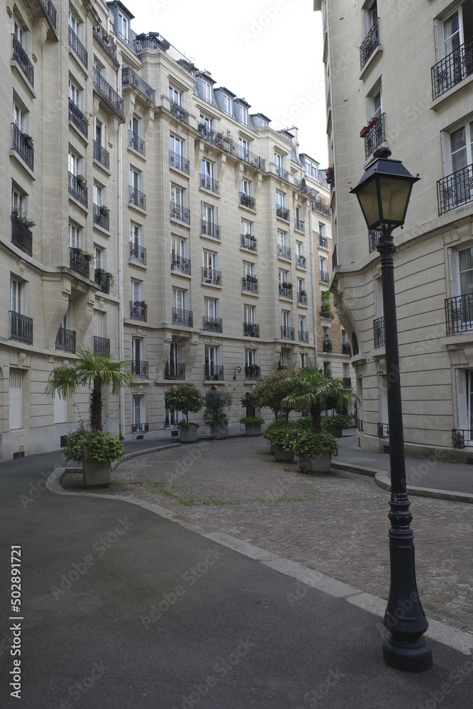 Apartment building in the city of Paris, France