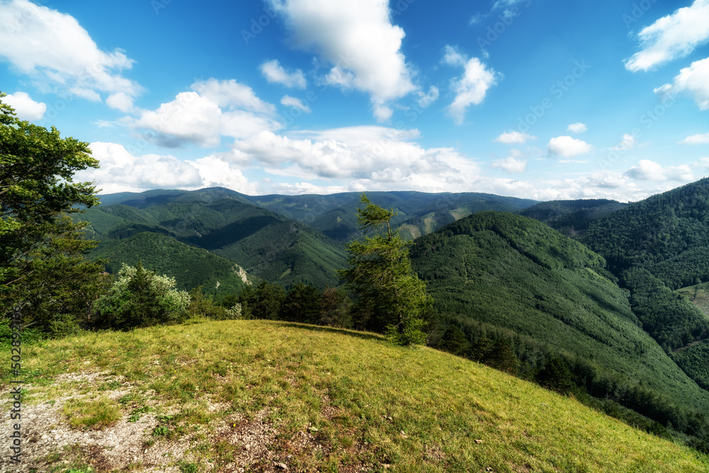 Beautiful summer mountain view from hill Cipcie in Slovakia