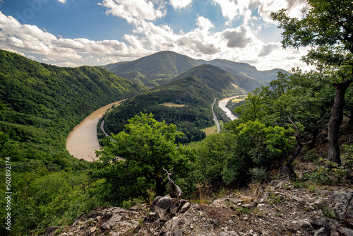 The Domasin meander of river Vah in Slovakia photo