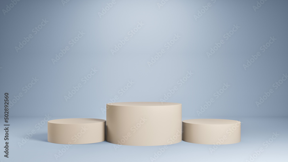 3D rendering of white podium with blue background. Beautiful Luxury scene for products display. 3D rendering of white podium with blue background. Beautiful Luxury scene for products display.