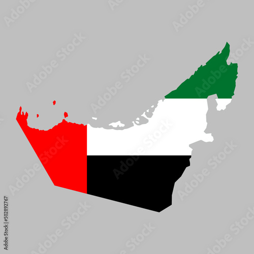 United Arab Emirates flag inside map borders vector illustration 