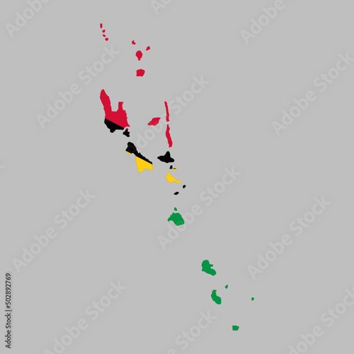 Vanuatu flag inside map borders vector illustration 