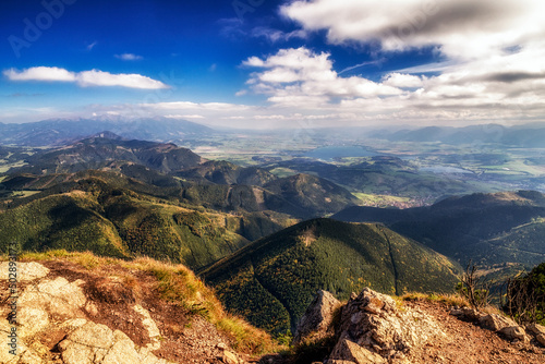 Beautiful view from top of the hill Velky Choc in Slovakia