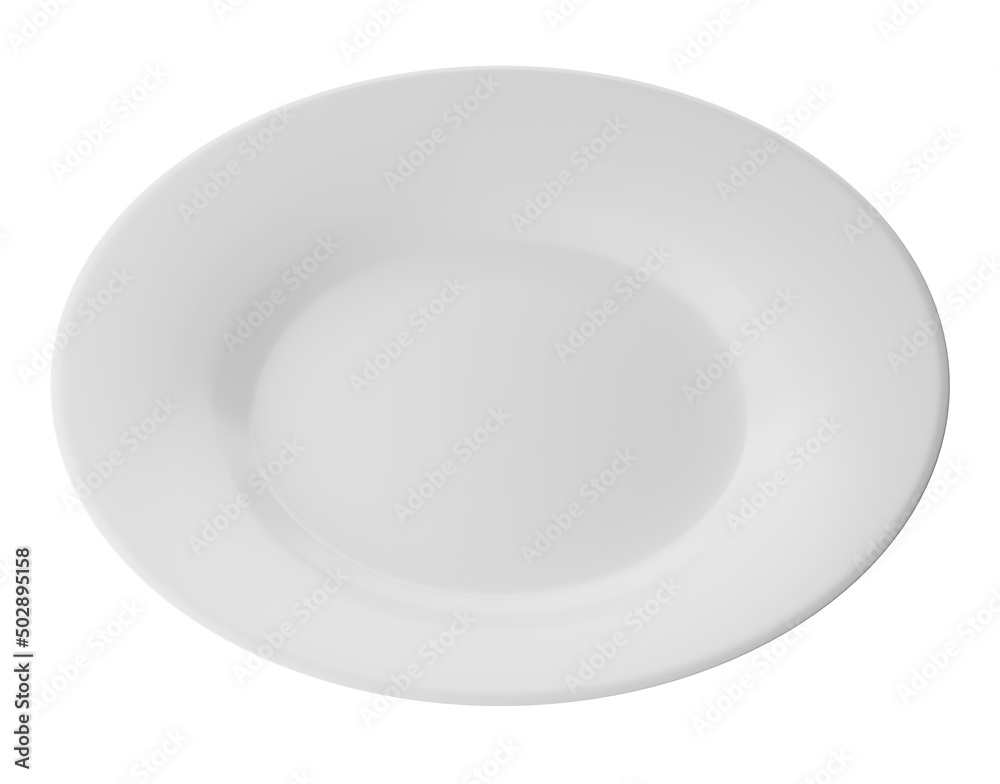 white plate isolated on alpha background 3D Render white plate isolated on alpha background 3D Render