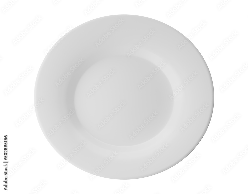 white plate isolated on alpha background 3D Render white plate isolated on alpha background 3D Render