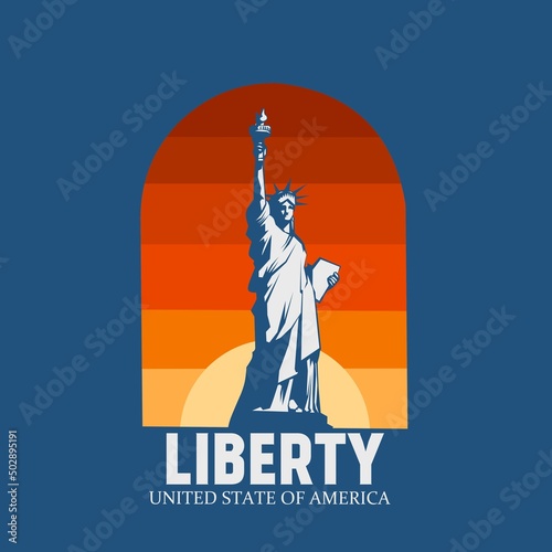 statue of liberty in vintage design suitable for background,banner,poster,etc.