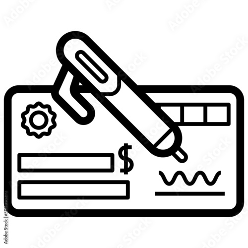 Cheque line icon,linear,outline,graphic,illustration