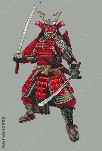 drawing shogun samuraya, martial art legend, art.illustration, vector